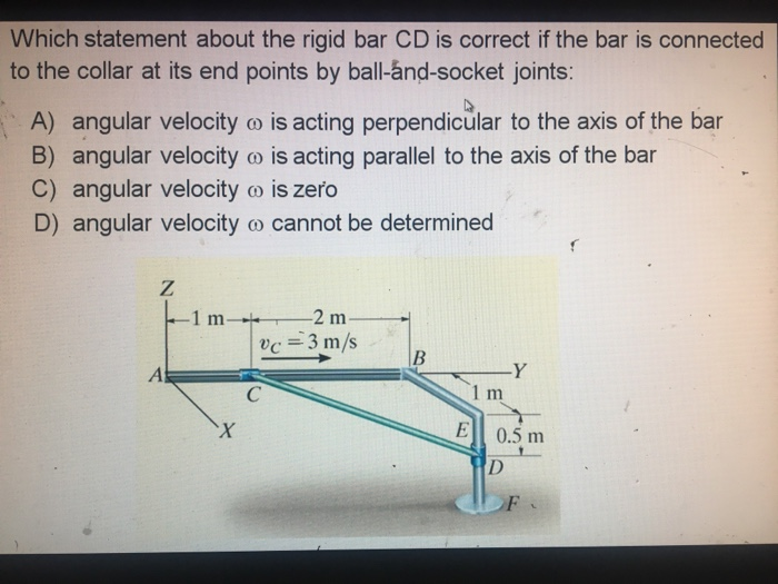 Solved Which statement about the rigid bar CD is correct if | Chegg.com