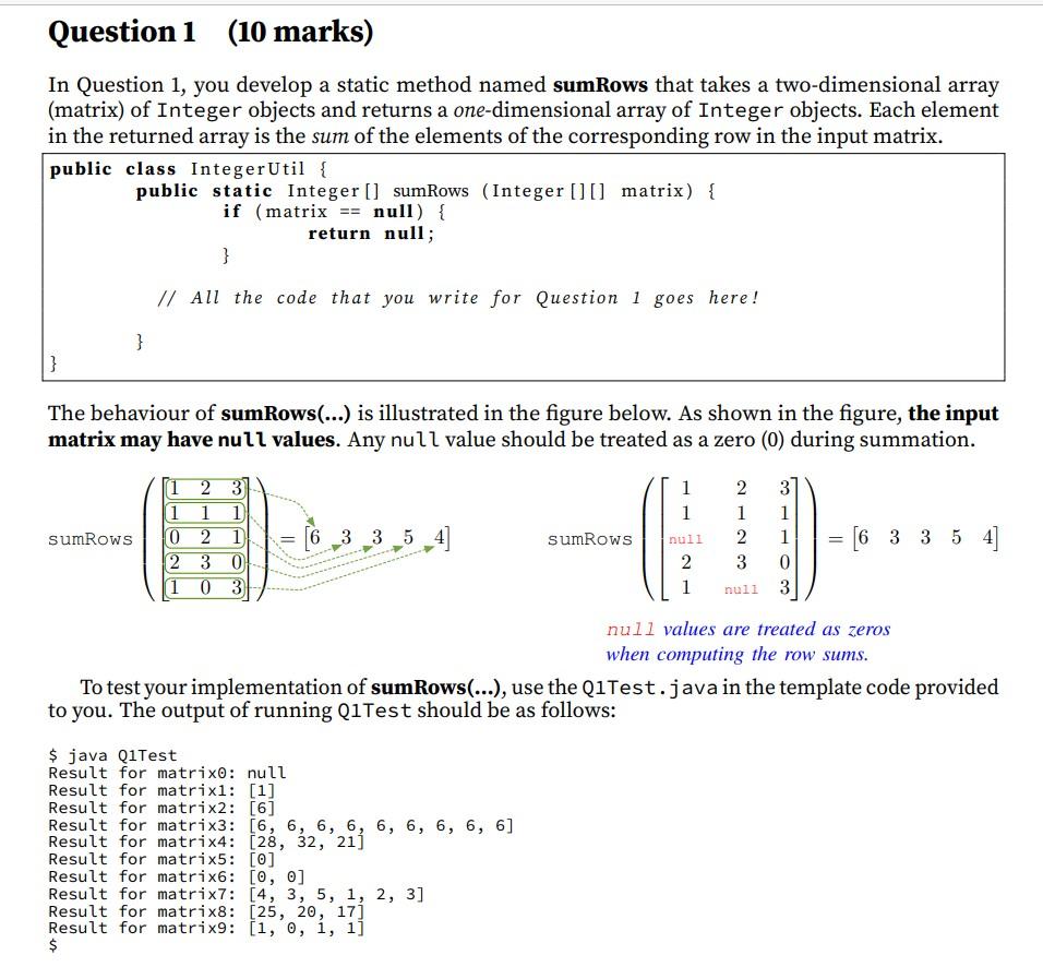 Solved Question 1 (10 marks) In Question 1, you develop a | Chegg.com