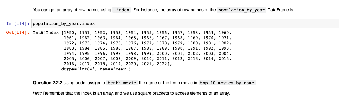 Solved 2.2. Indexes You may have noticed that the table of Chegg