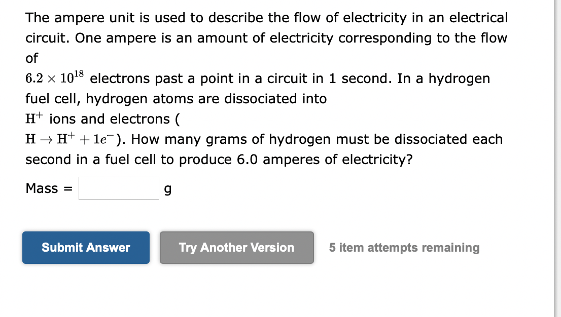 Solved The ampere unit is used to describe the flow of | Chegg.com