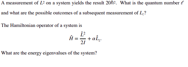Solved A measurement of L2 on a system yields the result | Chegg.com