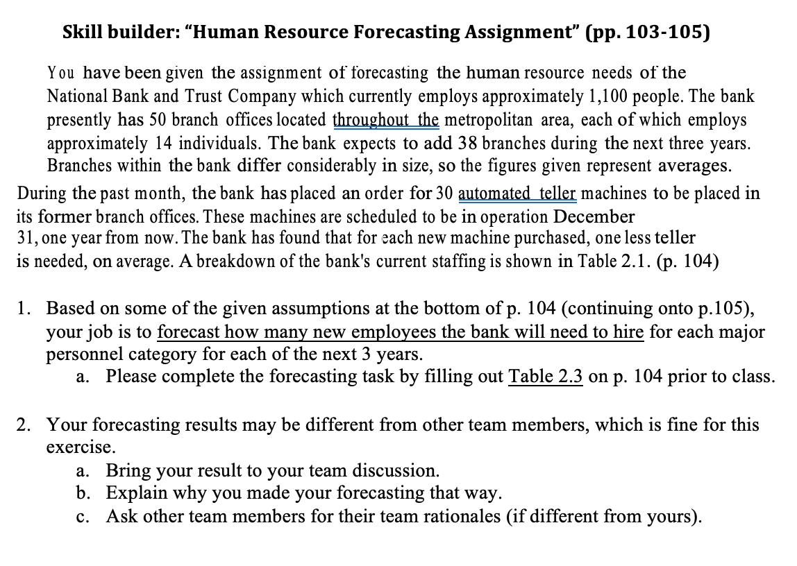 Skill builder human resource forecasting assignment solution picture