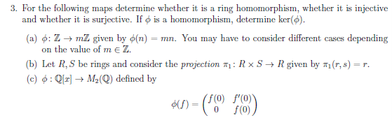 Solved 3. For the following maps determine whether it is a | Chegg.com