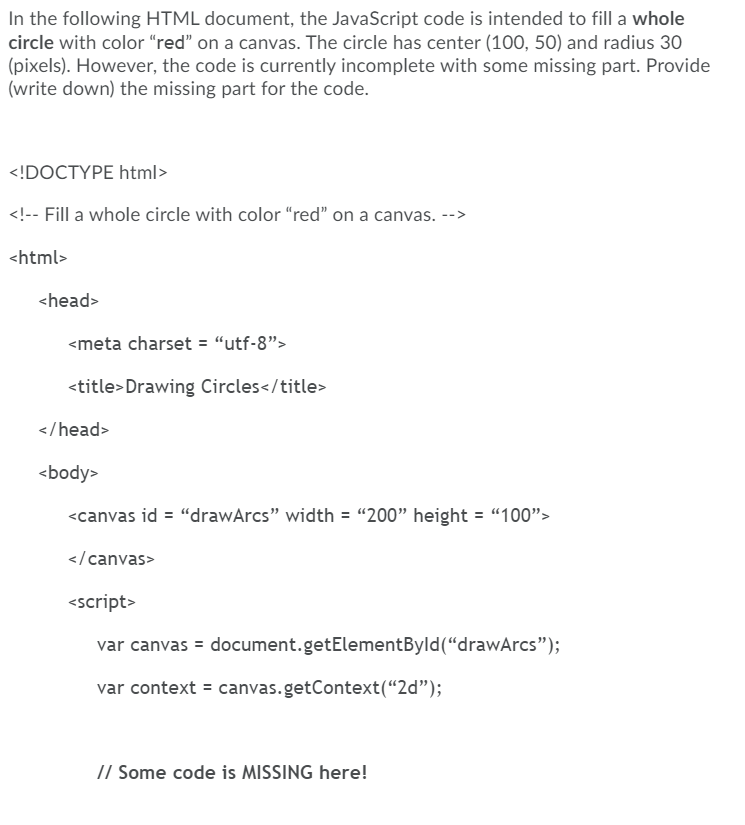 Solved In the following HTML document, the JavaScript code | Chegg.com