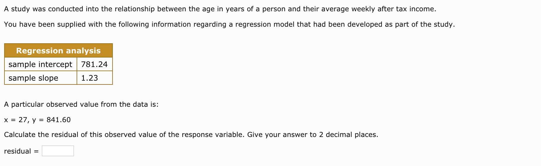 Solved A study was conducted into the relationship between | Chegg.com