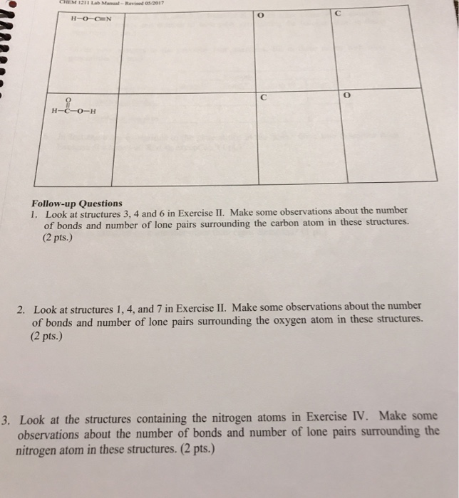 Solved CHEM 121 Lab Chemical Bonding and Molecular Structure