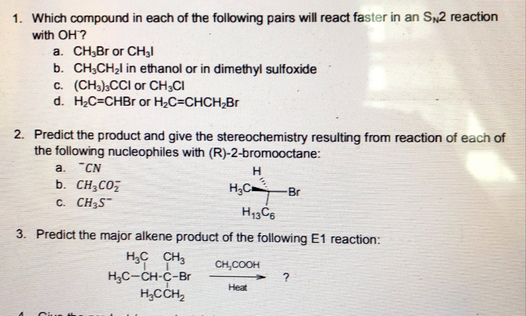 Solved 1. Which compound in each of the following pairs will | Chegg.com