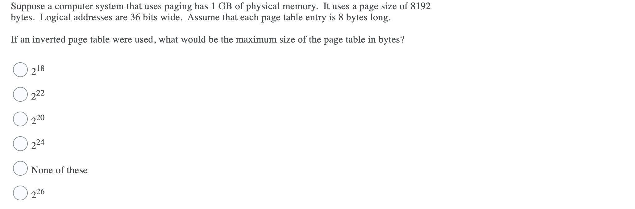 Solved Suppose a computer system that uses paging has 1 GB | Chegg.com