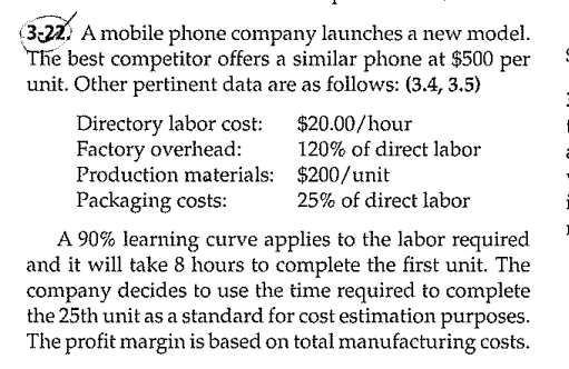 Solved 3-22. A mobile phone company launches a new model. | Chegg.com