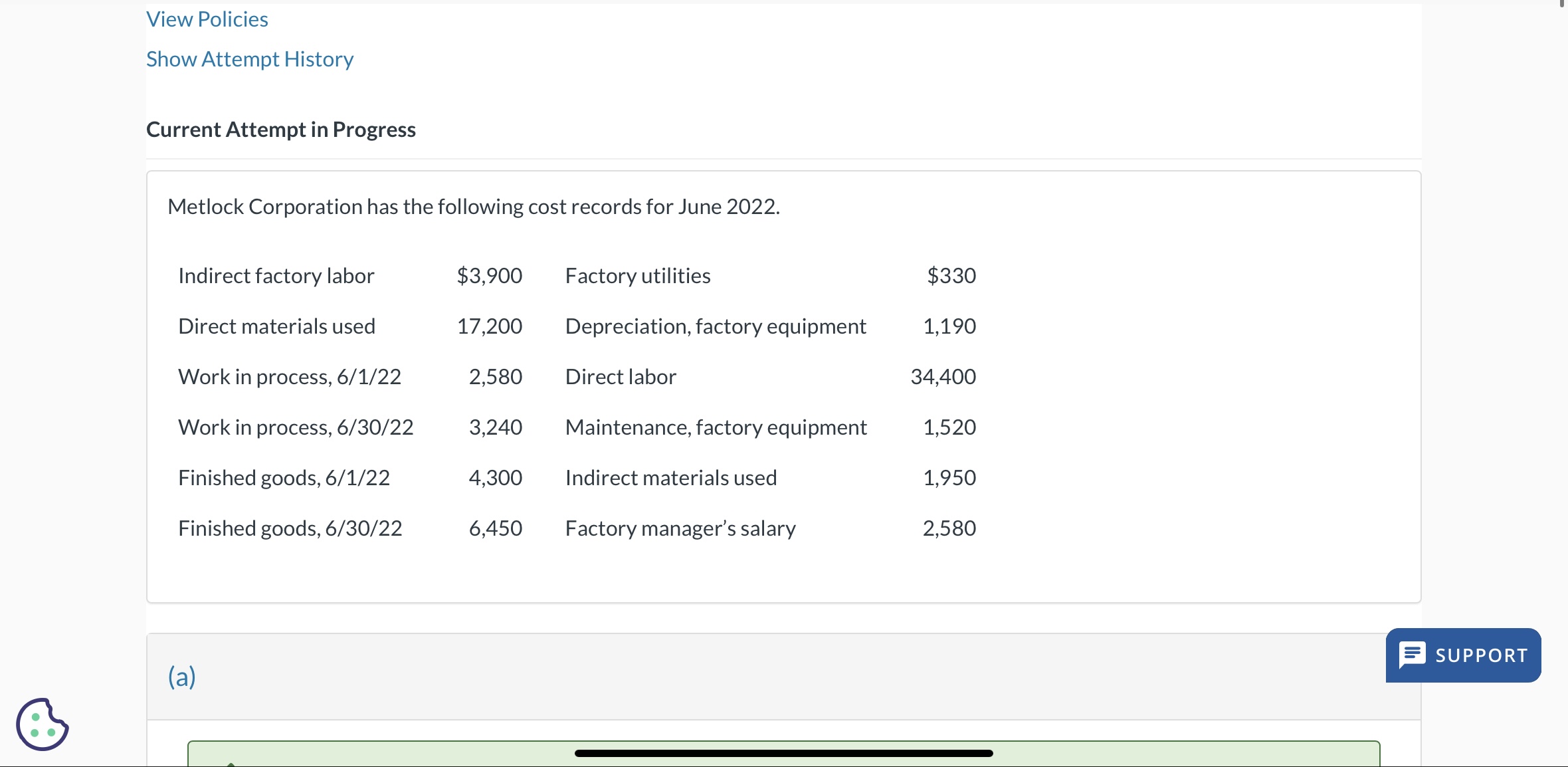 solved-metlock-corporation-has-the-following-cost-records-chegg
