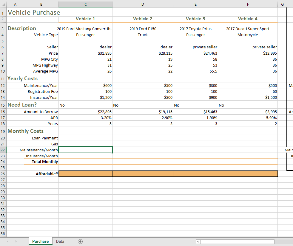 In cell C20, enter a formula using the PMT function | Chegg.com