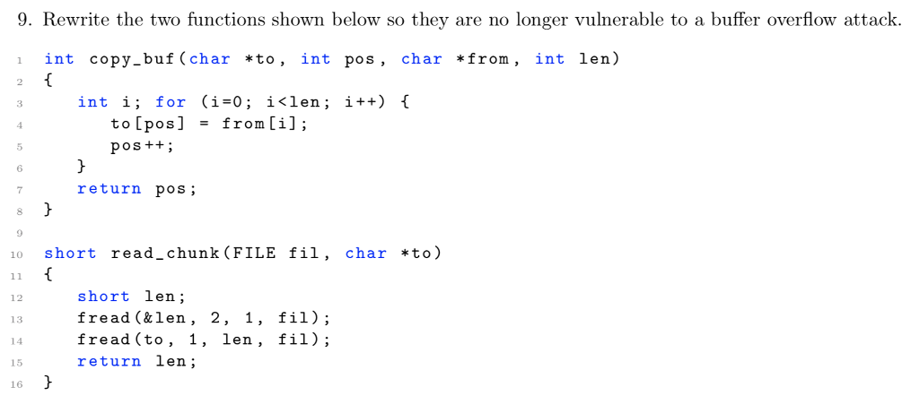 Solved 9. Rewrite the two functions shown below so they are | Chegg.com