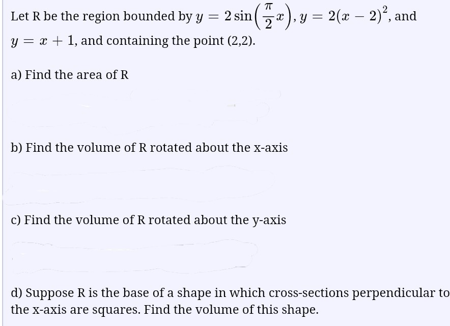Solved 2(z-2)2, and Let R be the region bounded by y - 2 | Chegg.com