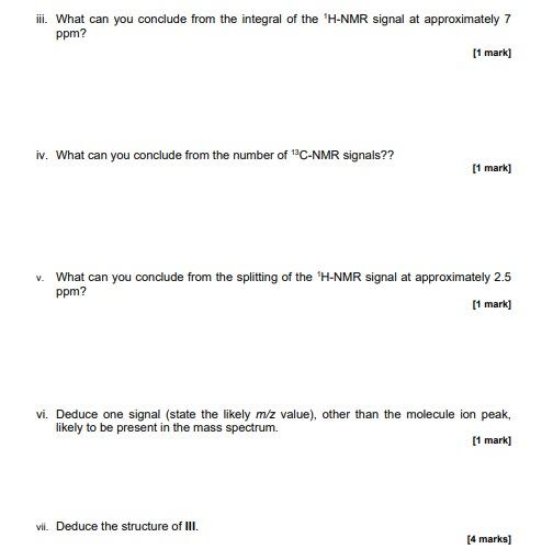 Q7. A compound III with molecular formula C10H14 | Chegg.com