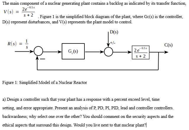 Solved The main component of a nuclear generating plant | Chegg.com