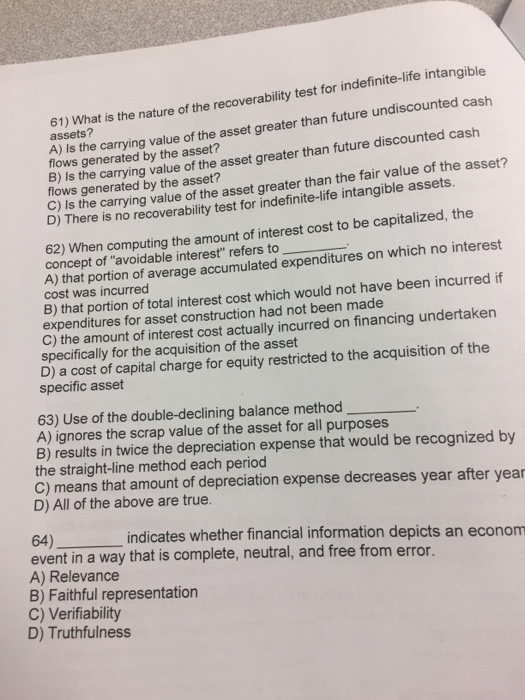 Solved 61) What is the nature o f the recoverability test | Chegg.com
