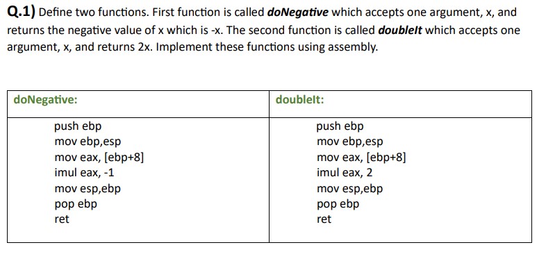 Solved Q.1) Define two functions. First function is called | Chegg.com