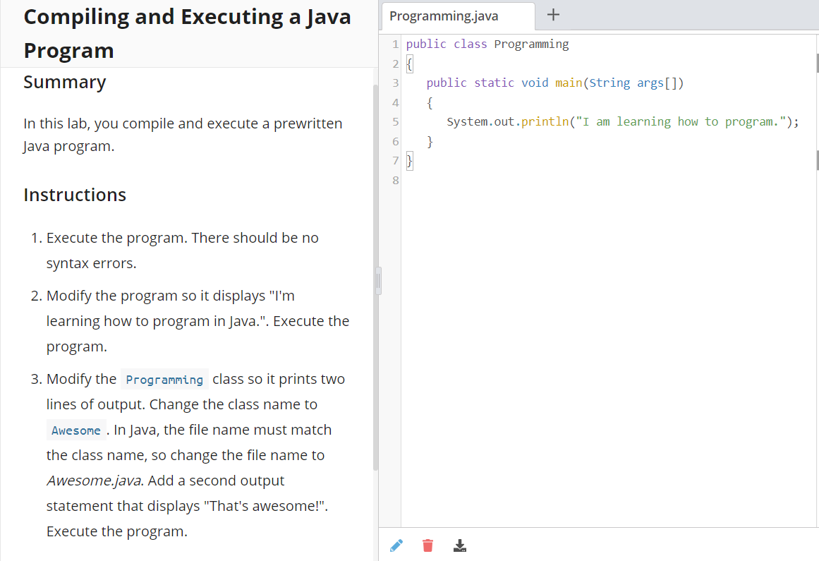 Solved Compiling and Executing a Java Program Summary