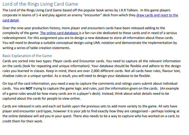 Lord of the Rings Living Card Game The Lord of the