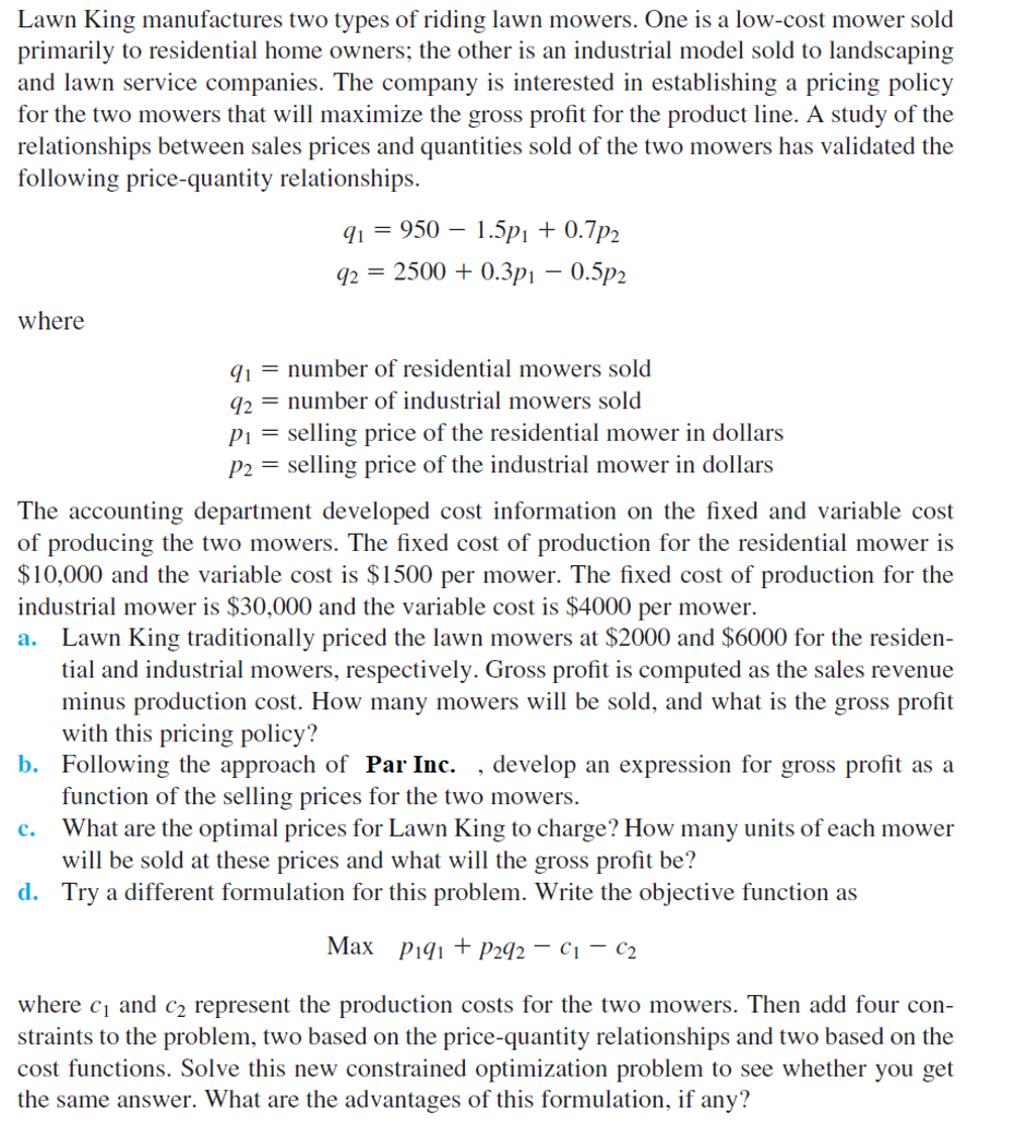 Solved e. Solve the problem by using an Excel solver and | Chegg.com