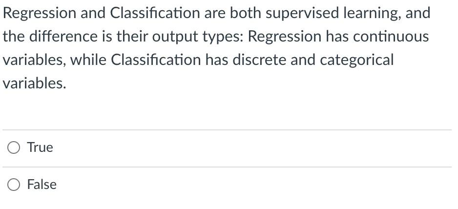 Solved Regression and Classification are both supervised | Chegg.com
