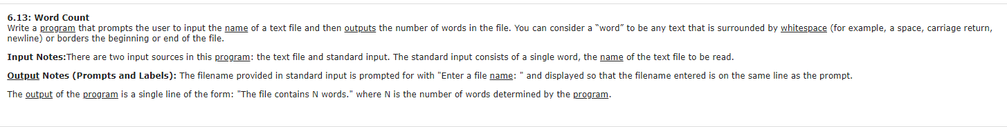 Solved 6.13: Word Count Write a program that prompts the | Chegg.com