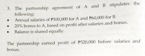 Solved PROBLEM 3: EXERCISES 1. Partners A And B Share In | Chegg.com