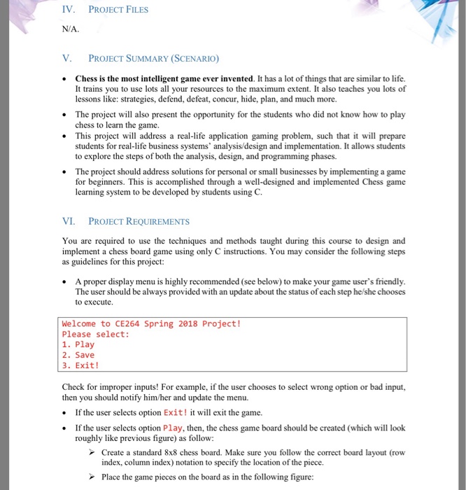 Solved I. INTRODUCTION This project is meant to help the | Chegg.com