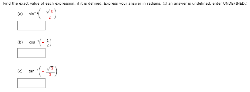 Solved Find The Exact Value Of Each Expression If It Is 7367