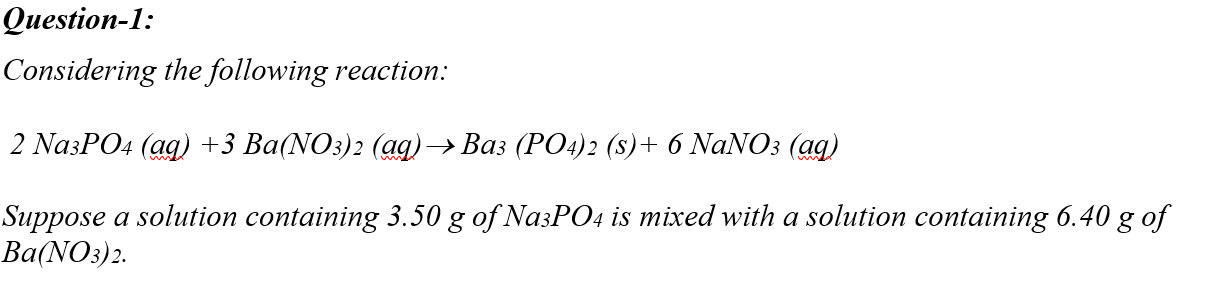 Solved Question-1: Considering the following reaction: 2 | Chegg.com