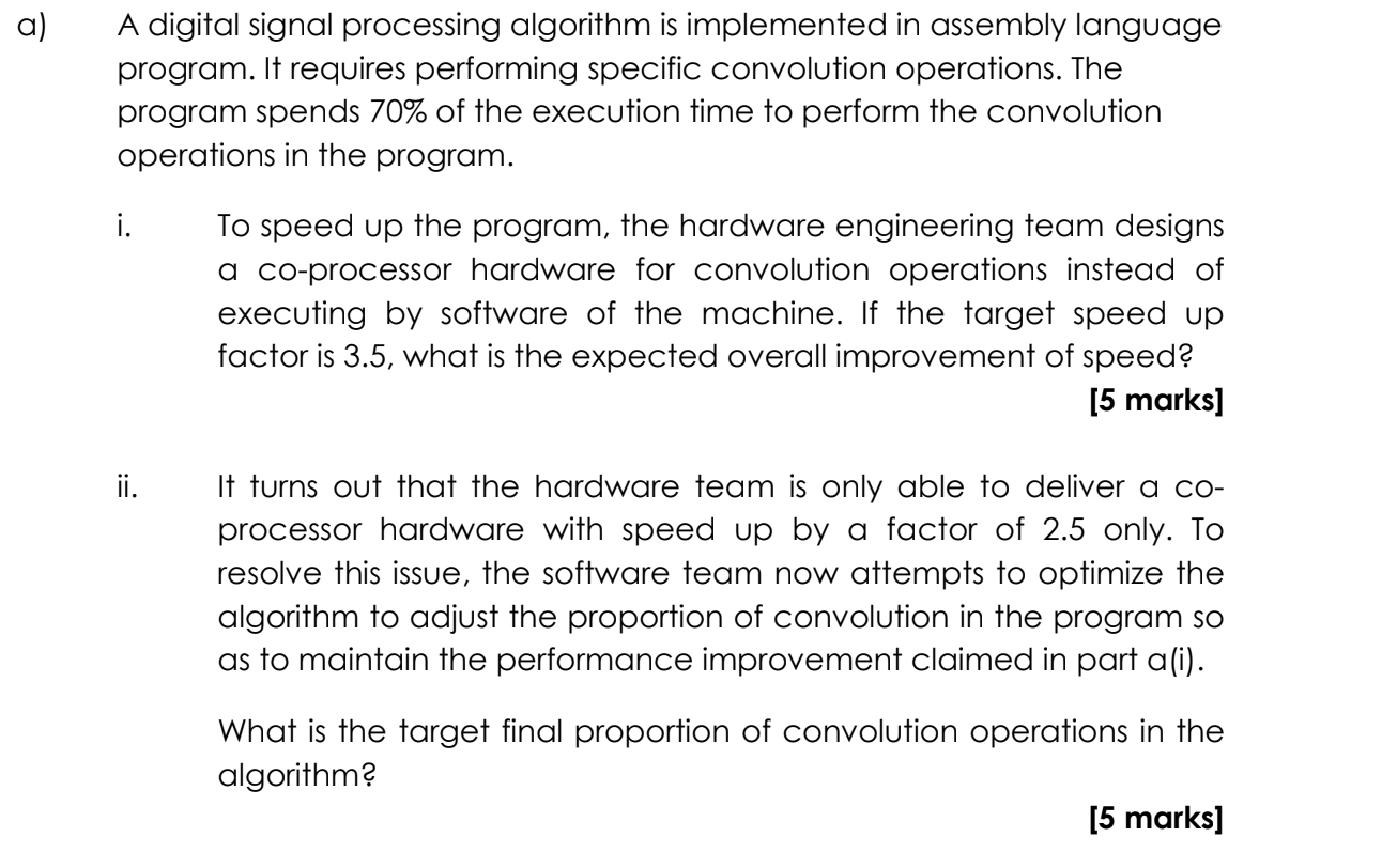 Solved a) A digital signal processing algorithm is