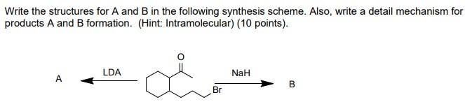 Solved Write The Structures For A And B In The Following | Chegg.com