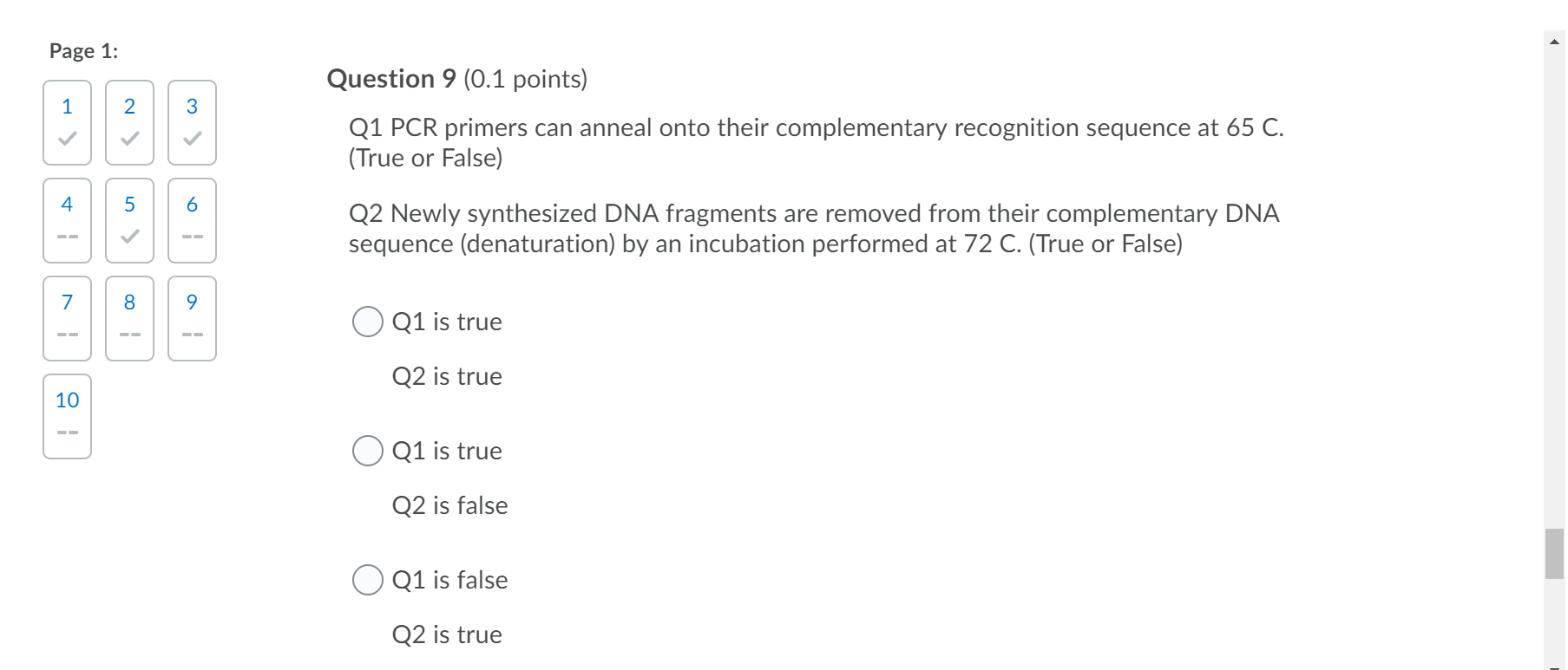 question 9 0 1 points q1 pcr primers