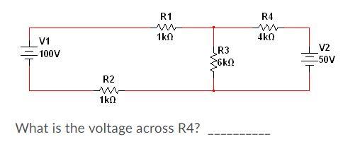 Solved R4 R1 W 1k0 4k0 V1 100V R3 360 V2 -50V R2 M 1k What | Chegg.com