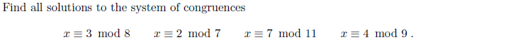 Solved Find All Solutions To The System Of Congruences R 3 7693