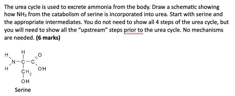 Solved The urea cycle is used to excrete ammonia from the | Chegg.com