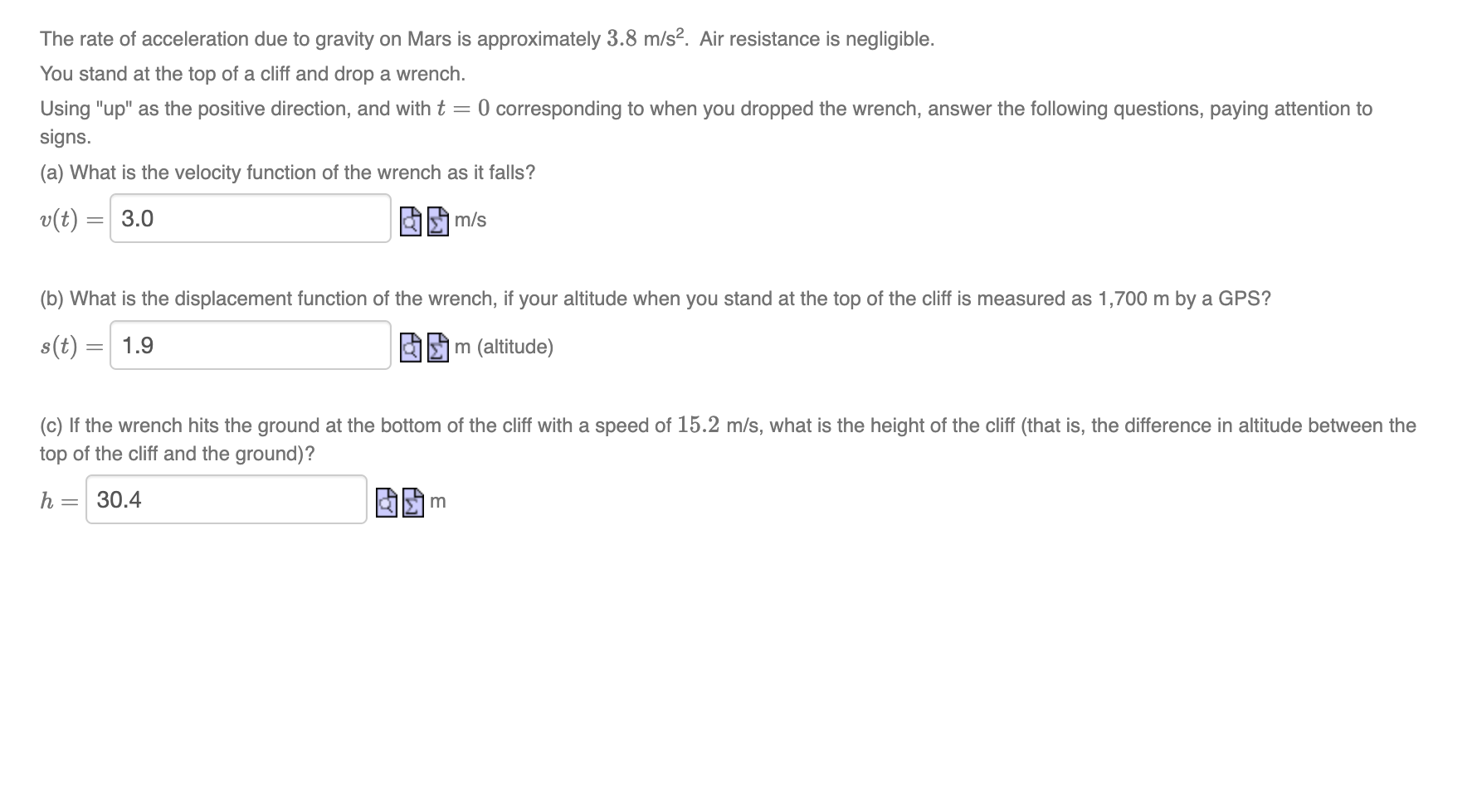 Solved The rate of acceleration due to gravity on Mars is
