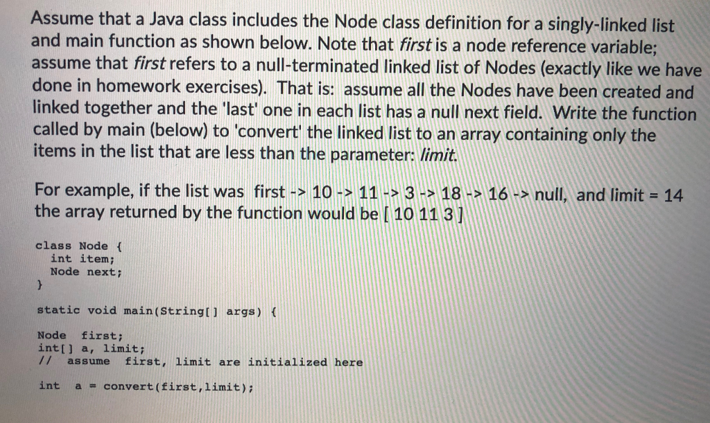 Solved Assume that a Java class includes the Node class | Chegg.com