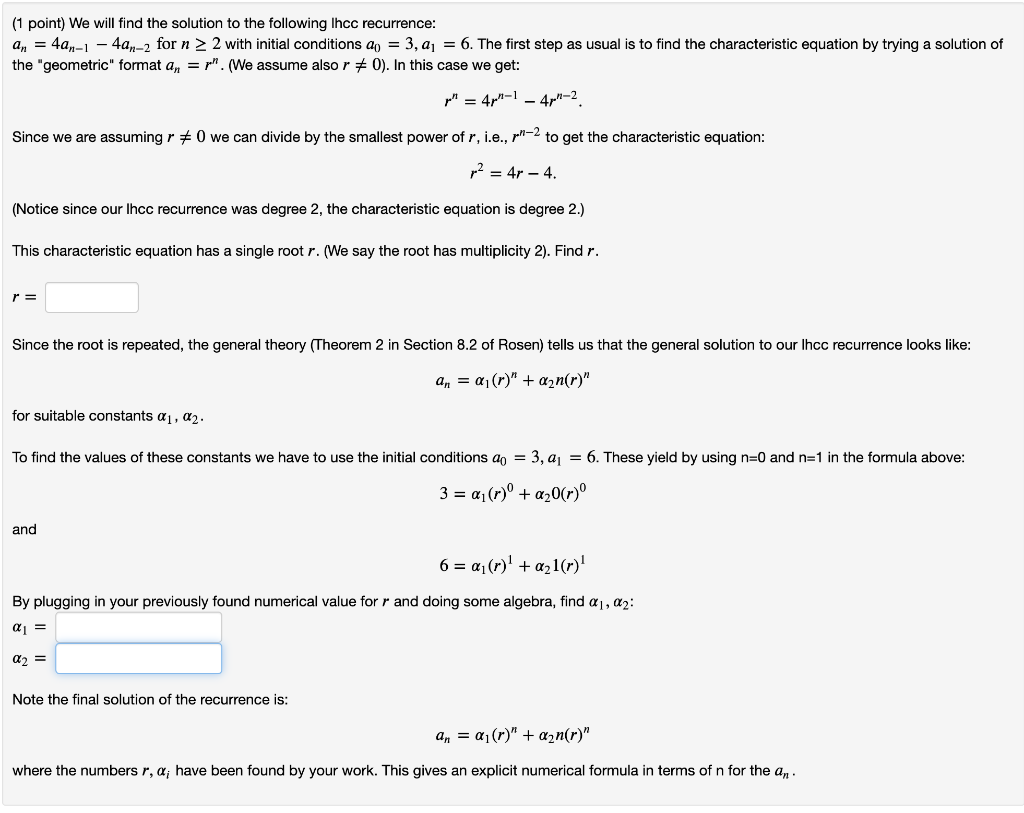 Solved (1 Point) We Will Find The Solution To The Following | Chegg.com