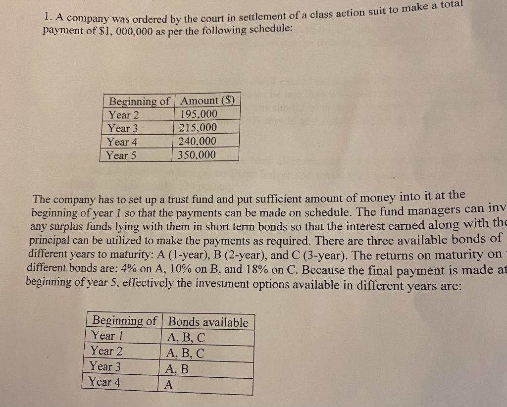 What is the minimum initial endowment needed for the | Chegg.com