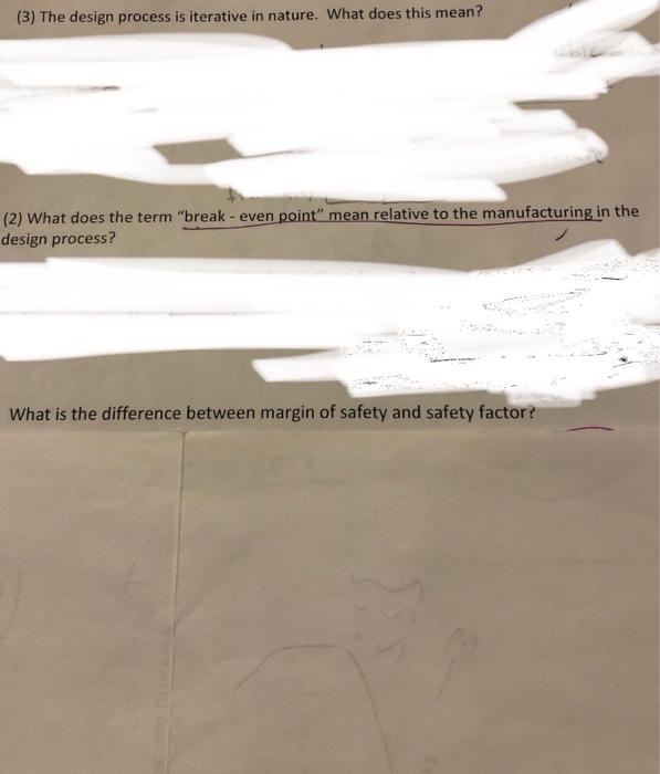 Solved 3 the design process is iterative in nature what chegg