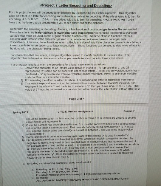 Project 7 Description ) Using command line arguments | Chegg.com