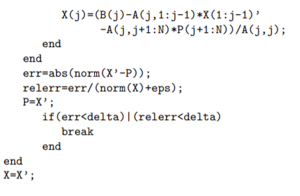 Solved Program 3 5 Gauss Seidel Iteration To Solve The Chegg Com