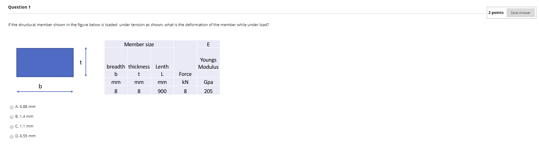 Solved Question 1 2 Points Save Answer If The Structural Chegg Com