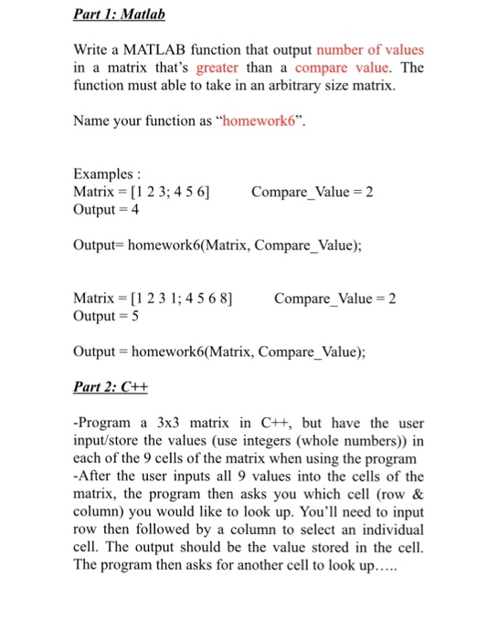 Solved Please answer all!!! Part 1 is in Matlab and part 2 | Chegg.com