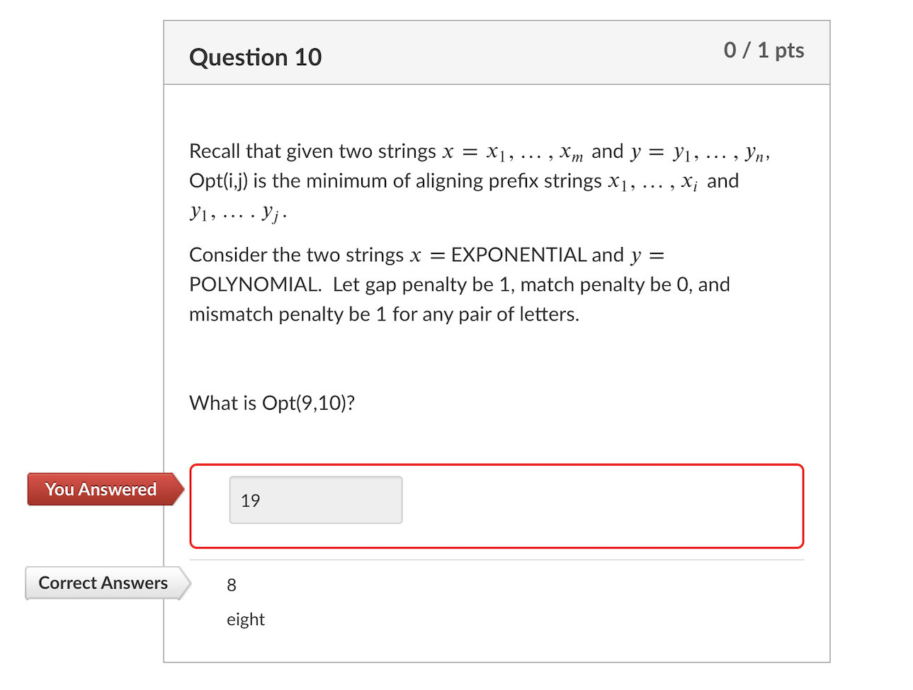 Solved Question 10 0 / 1 pts = y1, ... , Yn, Recall that | Chegg.com