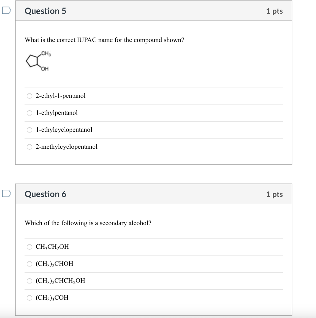 Solved What is the correct IUPAC name for the compound | Chegg.com