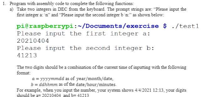 1. Program with assembly code to complete the | Chegg.com
