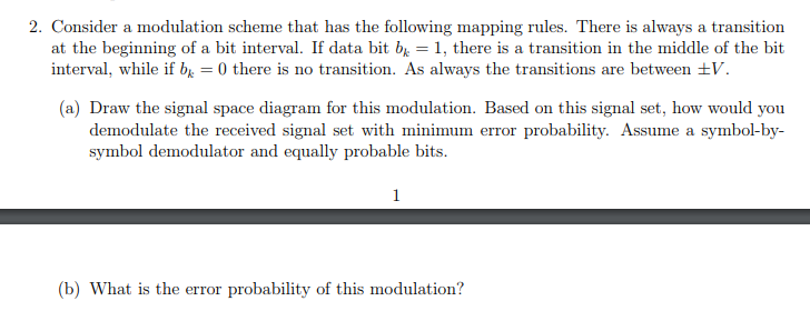 2. Consider a modulation scheme that has the | Chegg.com