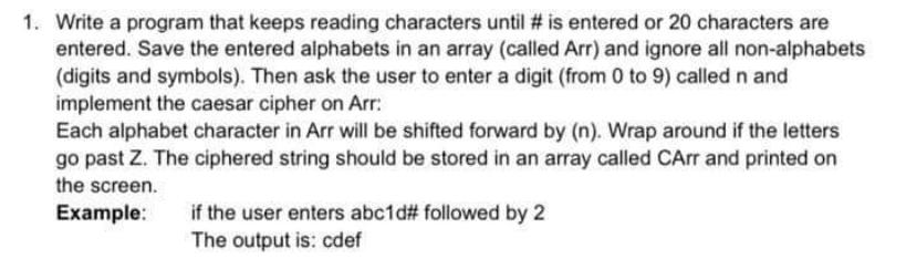 Solved 1. Write a program that keeps reading characters | Chegg.com